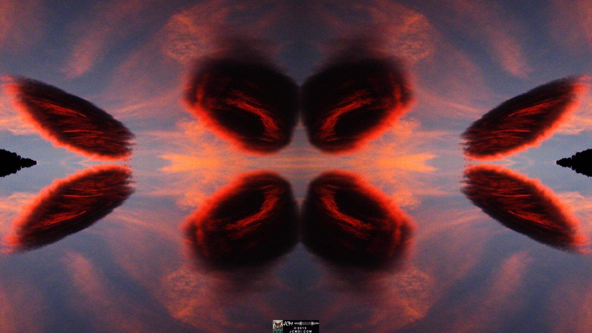 Quadroscopic art made from a digital image of the sky in Santa Clarita, California.